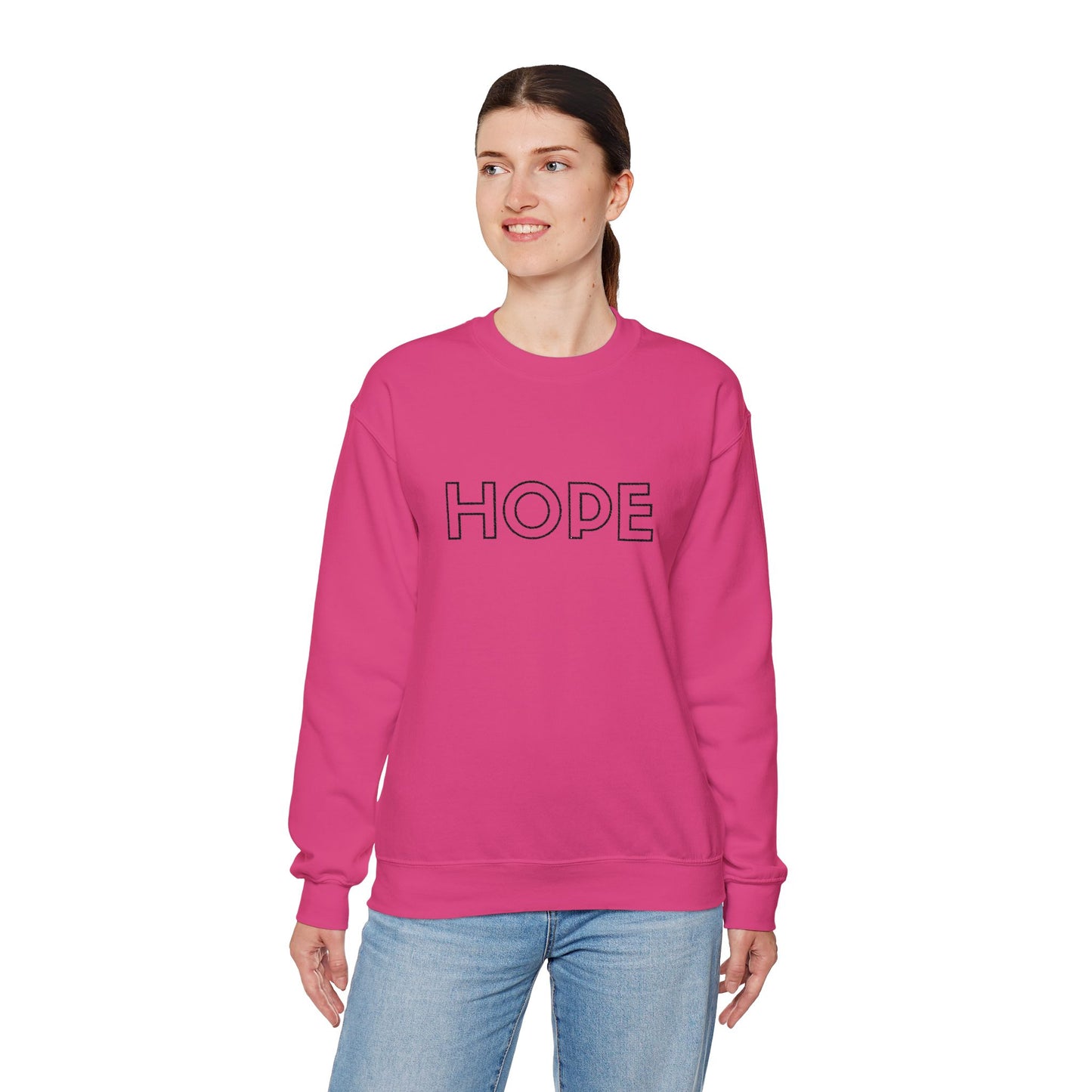 HOPE Embroidered Crewneck Sweatshirt - Black Stitching