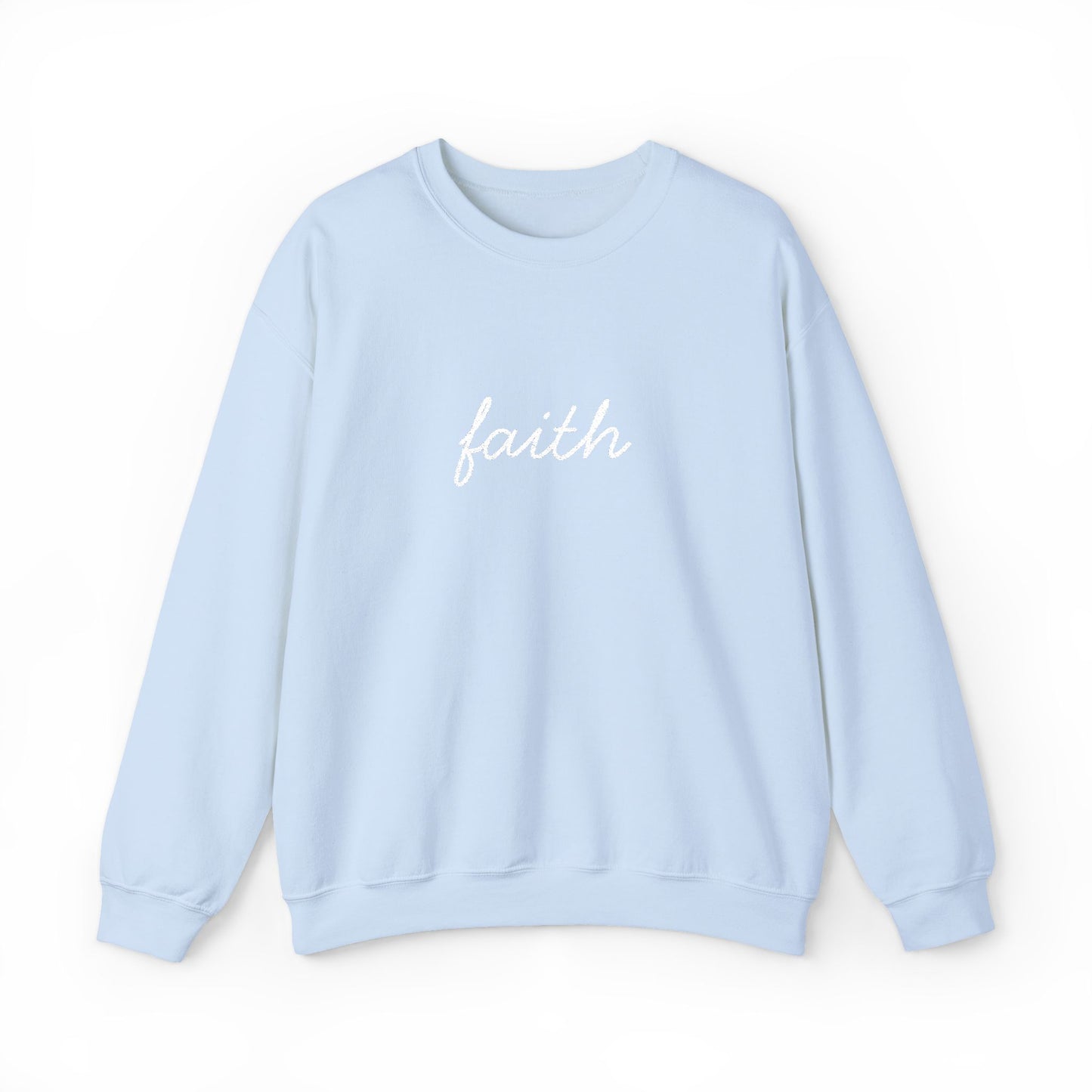 faith Script Embroidered Crewneck Sweatshirt - white stitches