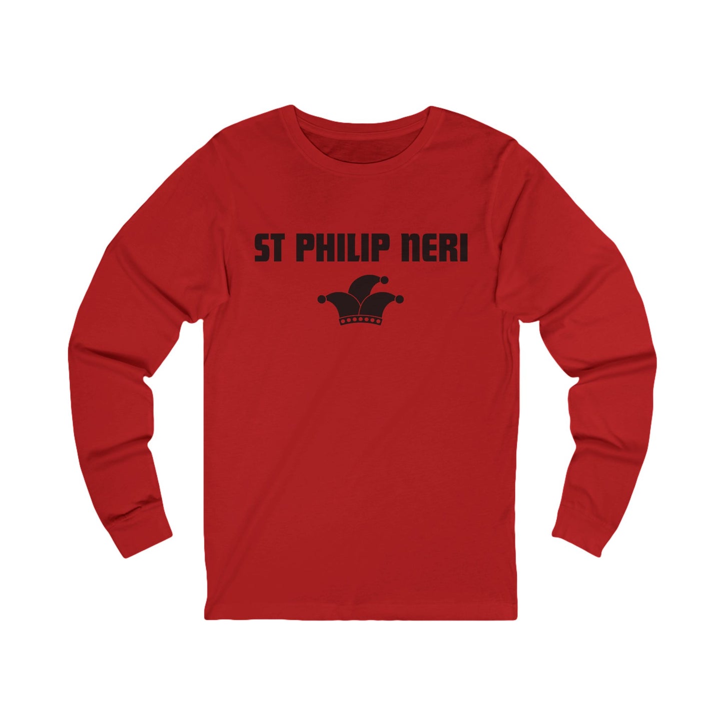 St Philip Neri BLACK print with jester hat Long Sleeve Tee
