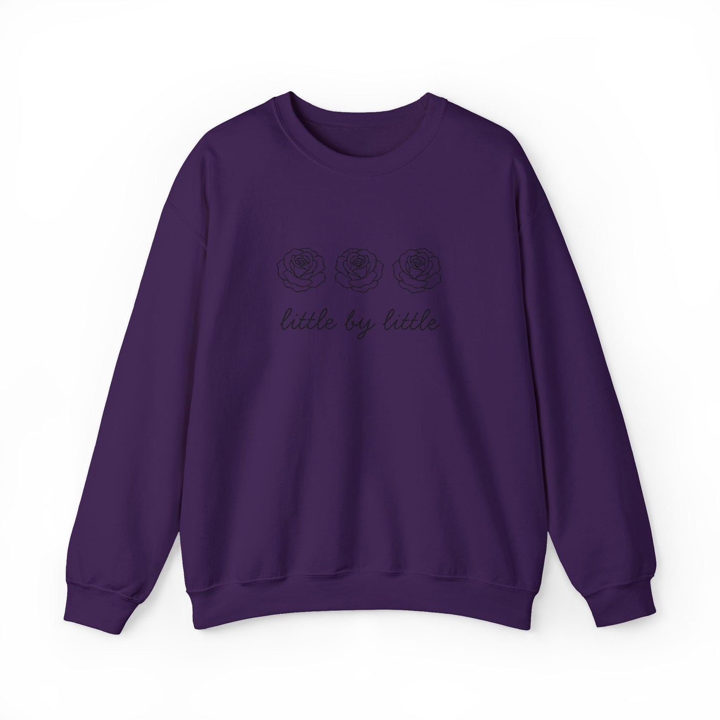 Little by little Embroidered Crewneck Sweatshirt - black stitches