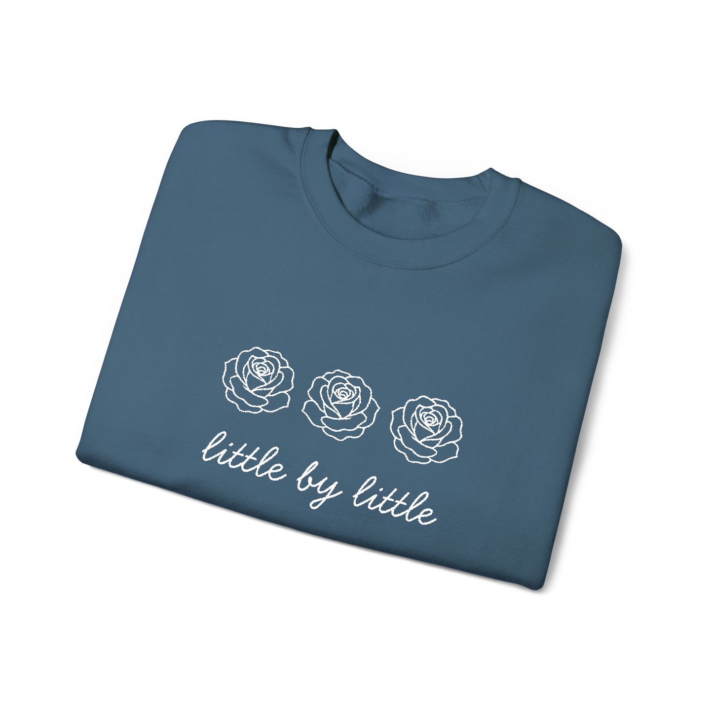 Little by little Embroidered Crewneck Sweatshirt - white stitches