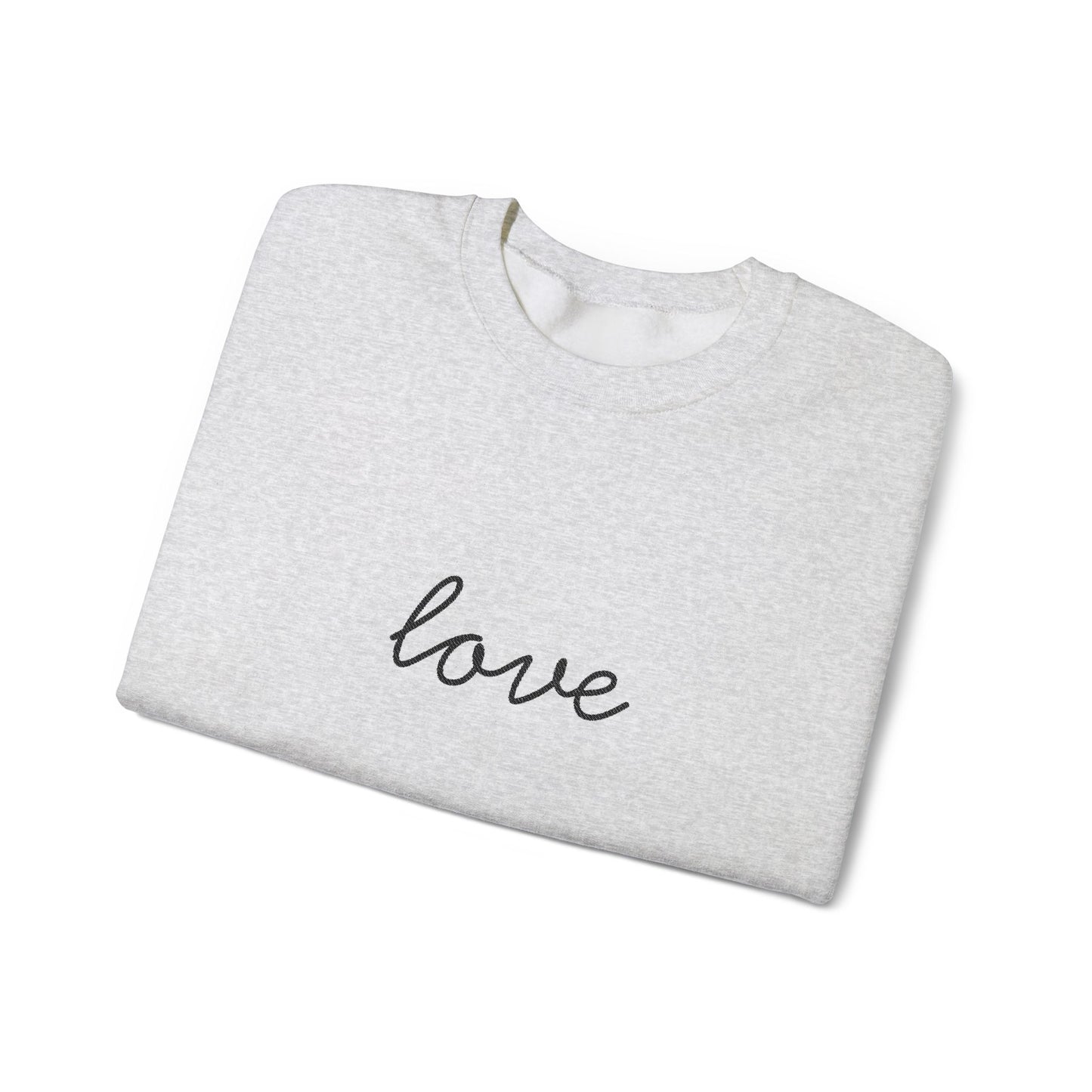 love Script Crewneck Sweatshirt - black stitching