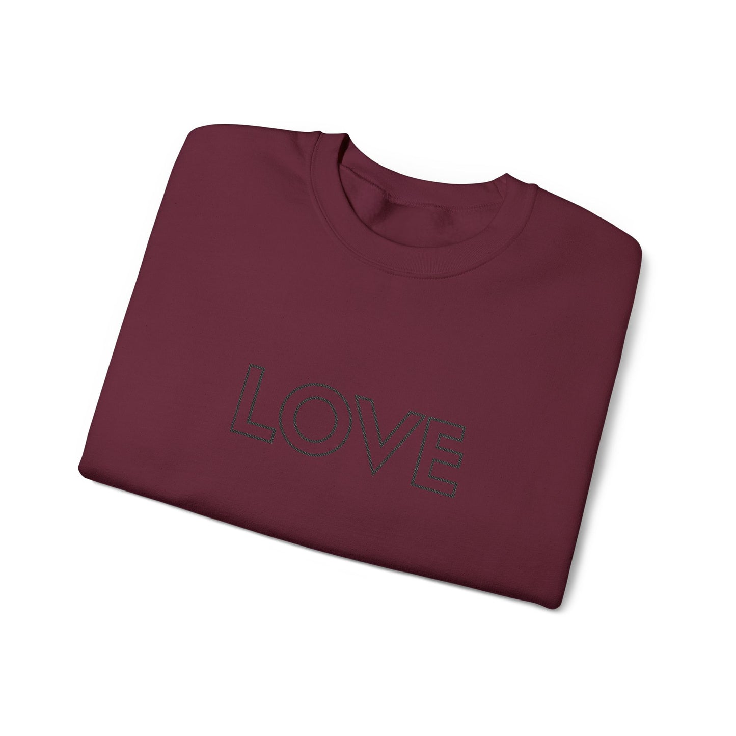 LOVE Embroidered Crewneck Sweatshirt - Black Stitching