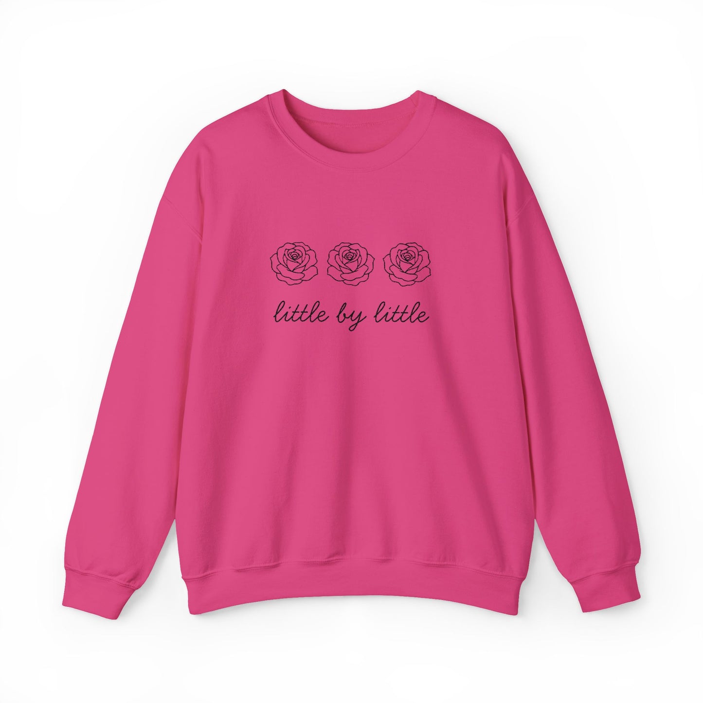 Little by little Embroidered Crewneck Sweatshirt - black stitches