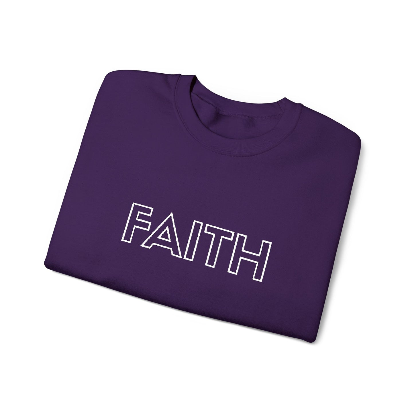 FAITH Embroidered Crewneck Sweatshirt - White stitching