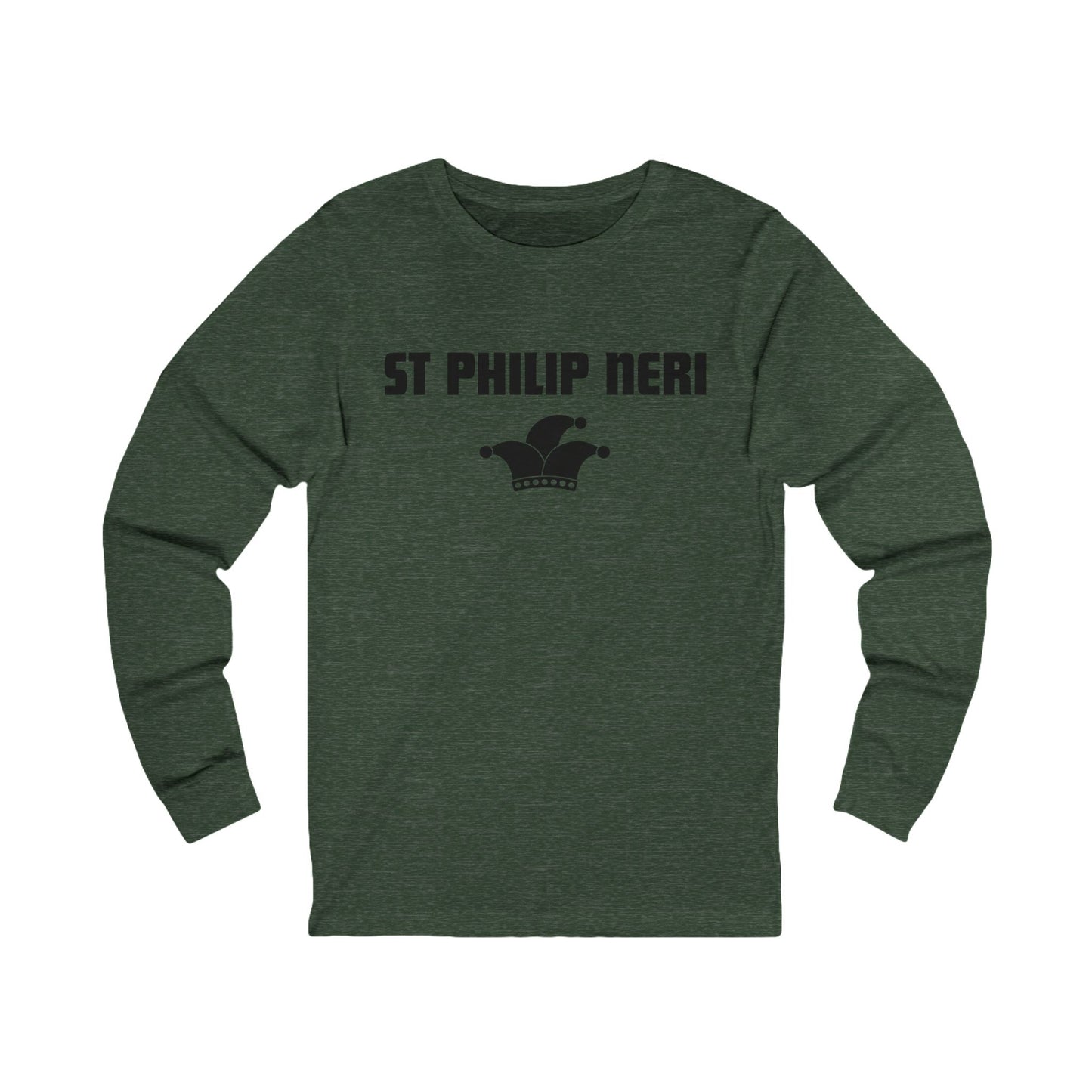 St Philip Neri BLACK print with jester hat Long Sleeve Tee