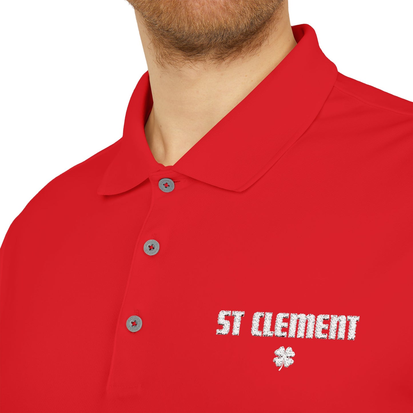 St. Clement Performance Polo — Lightweight Athletic Golf Shirt WHITE stitching