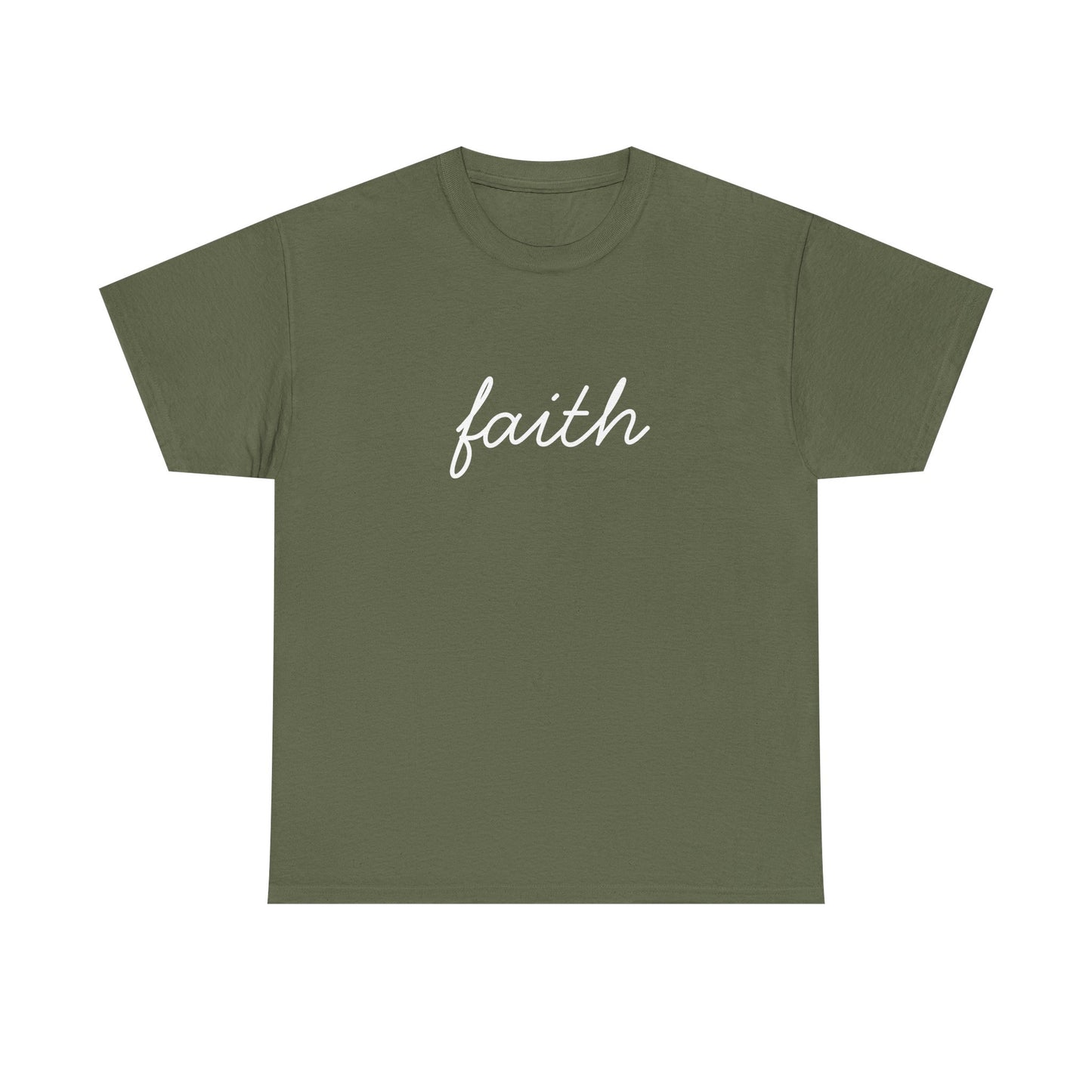 Faith Script T-Shirt —White Printing