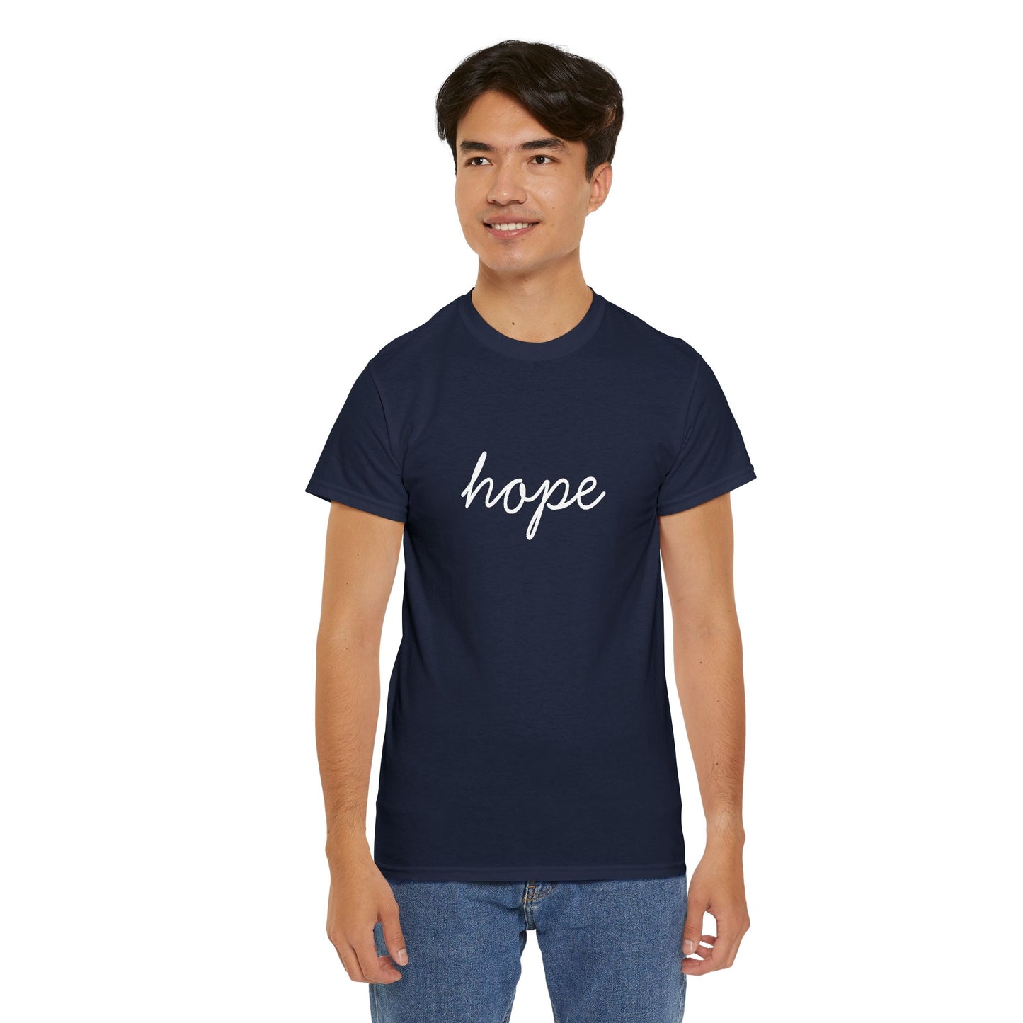 Hope Script T-Shirt —white Printing