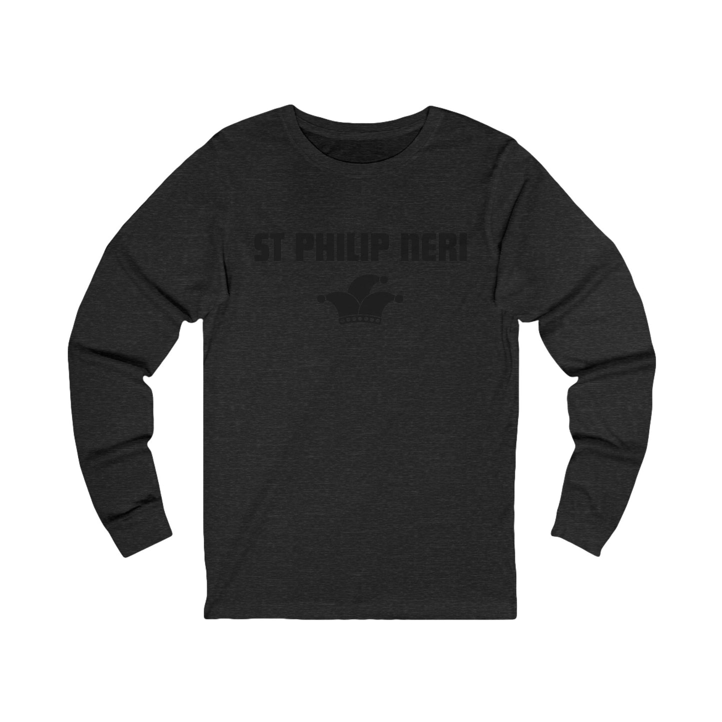 St Philip Neri BLACK print with jester hat Long Sleeve Tee