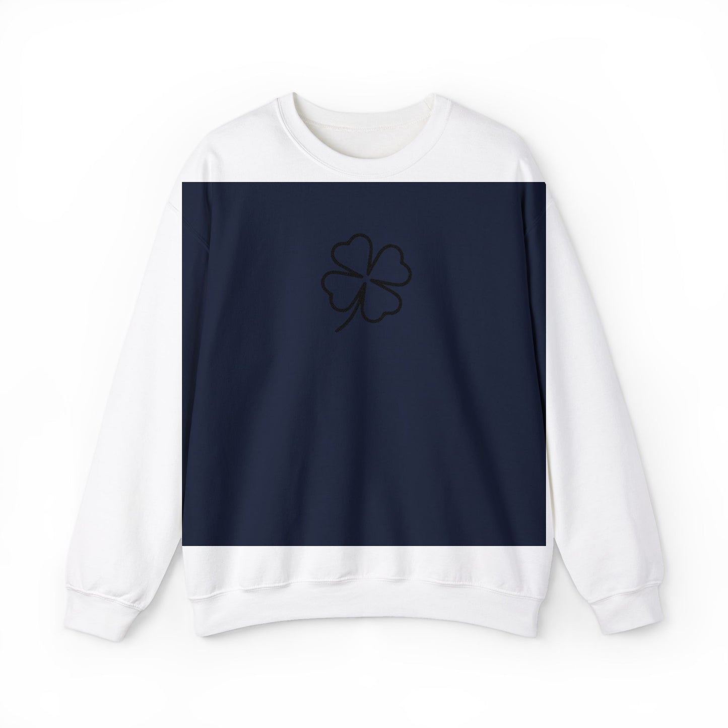 Shamrock Embroidered Crewneck Sweatshirt - Black Stitching