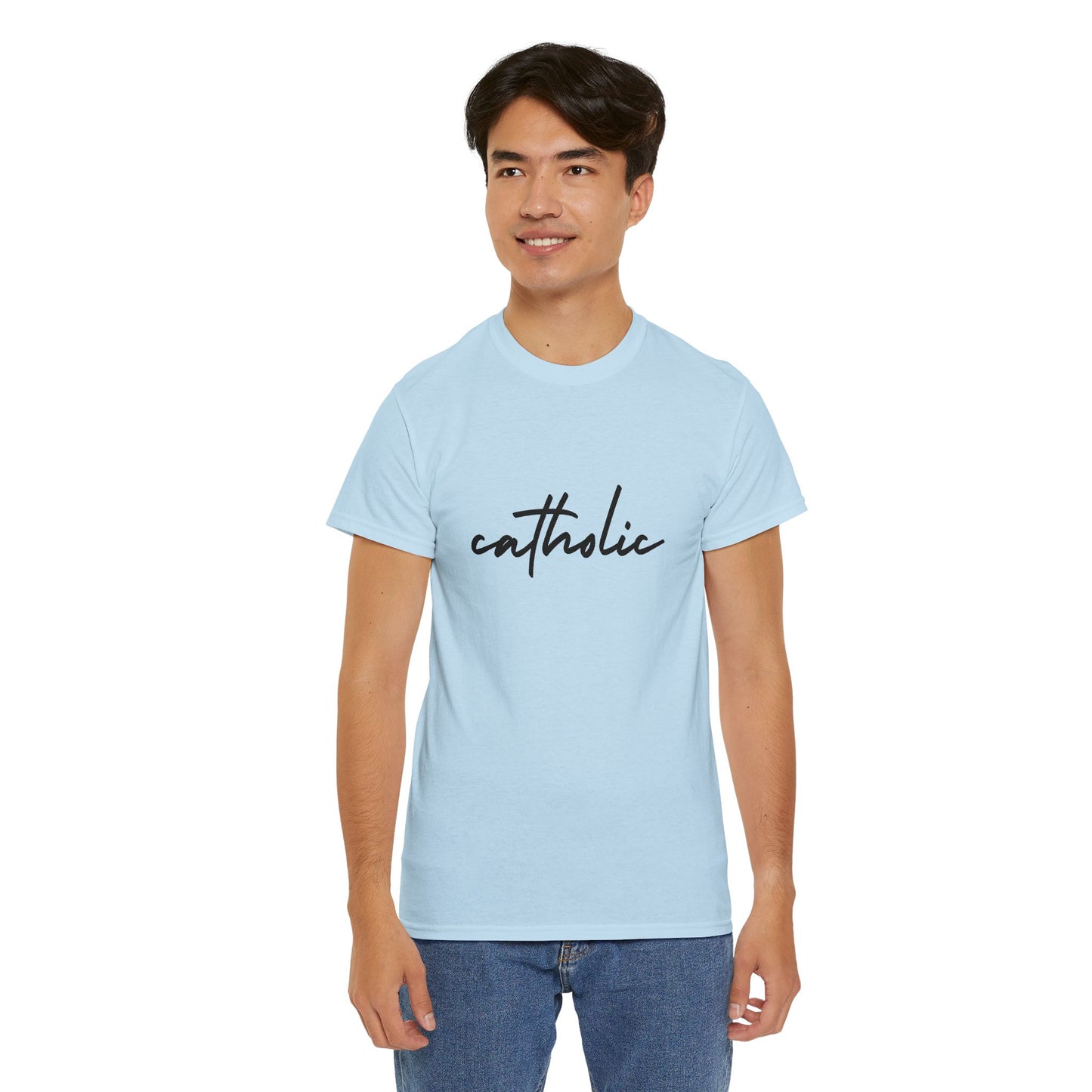 Catholic Script T-Shirt —Black Printing