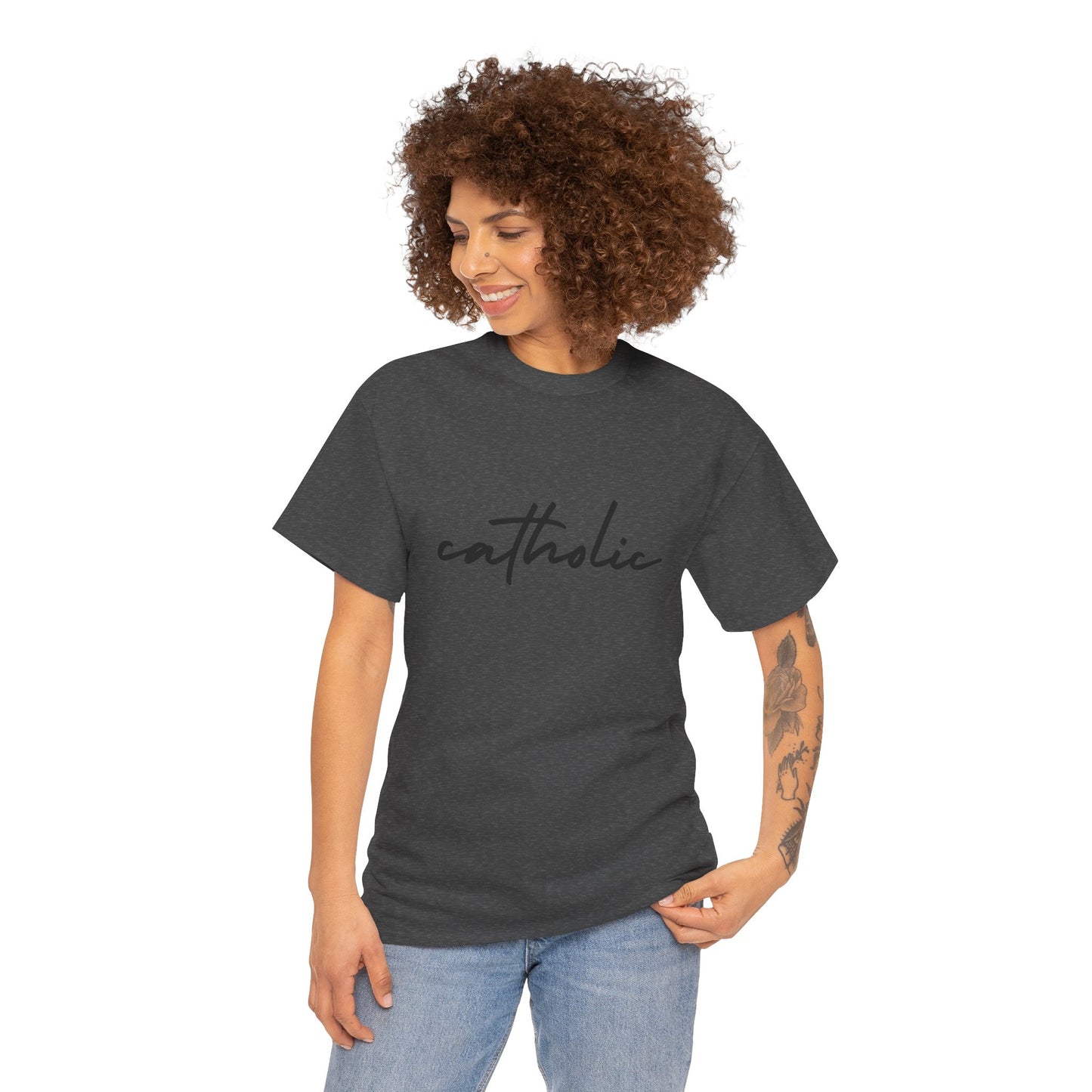 Catholic Script T-Shirt —Black Printing