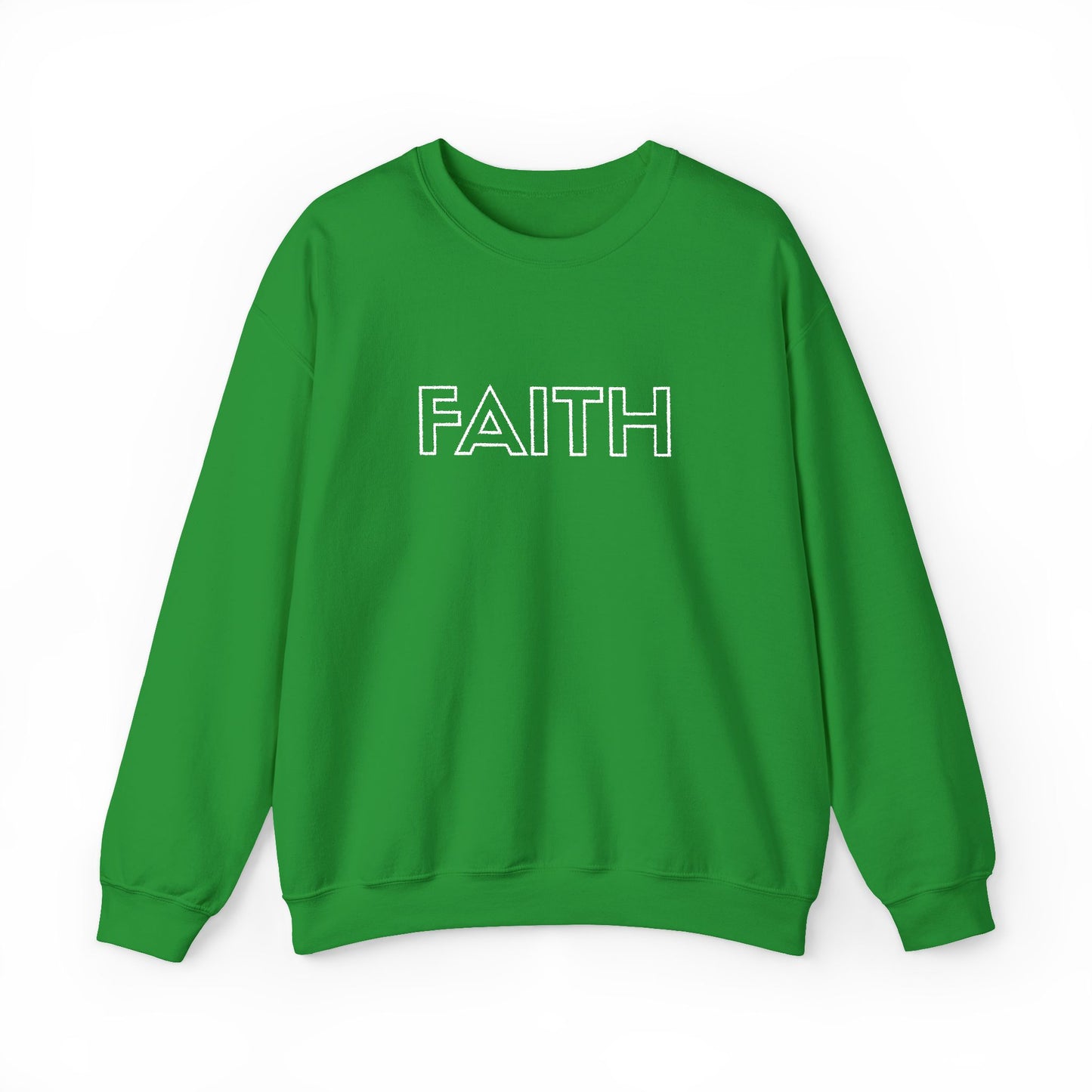 FAITH Embroidered Crewneck Sweatshirt - White stitching