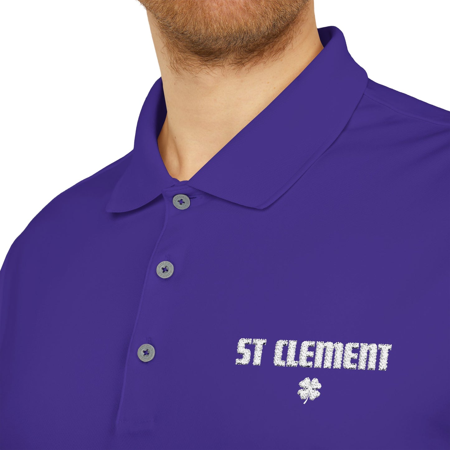 St. Clement Performance Polo — Lightweight Athletic Golf Shirt WHITE stitching