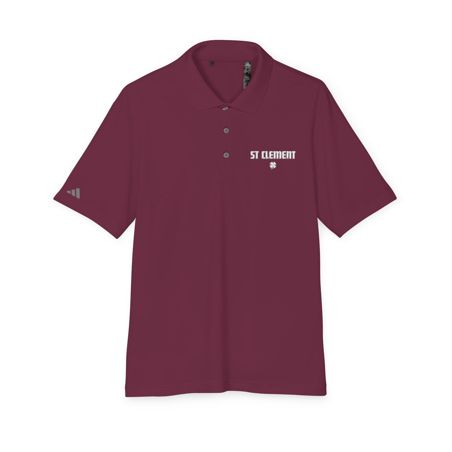 St. Clement Performance Polo — Lightweight Athletic Golf Shirt WHITE stitching