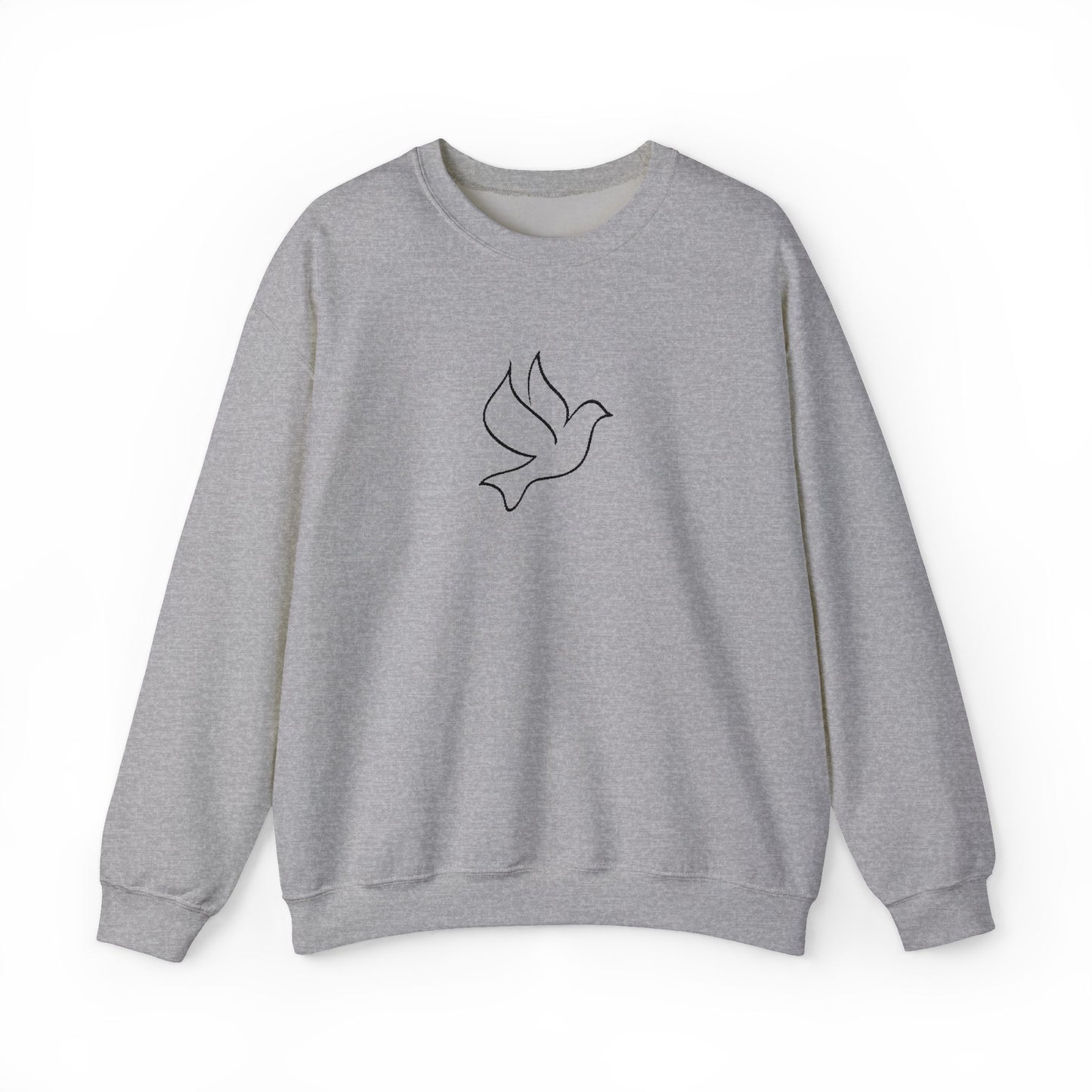 Dove Embroidered Crewneck Sweatshirt - Black Stitching