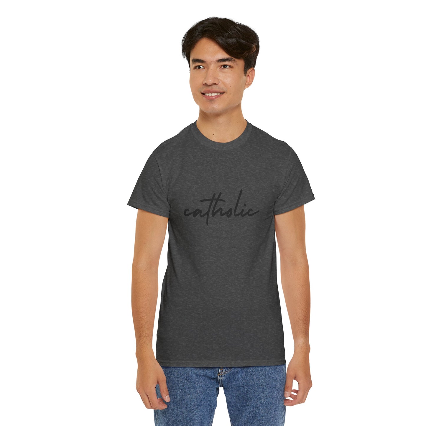 Catholic Script T-Shirt —Black Printing
