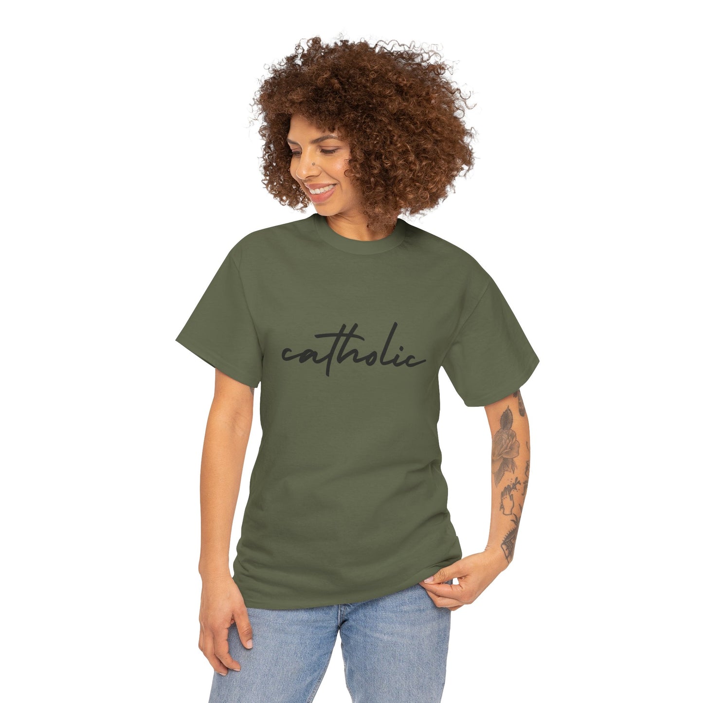 Catholic Script T-Shirt —Black Printing