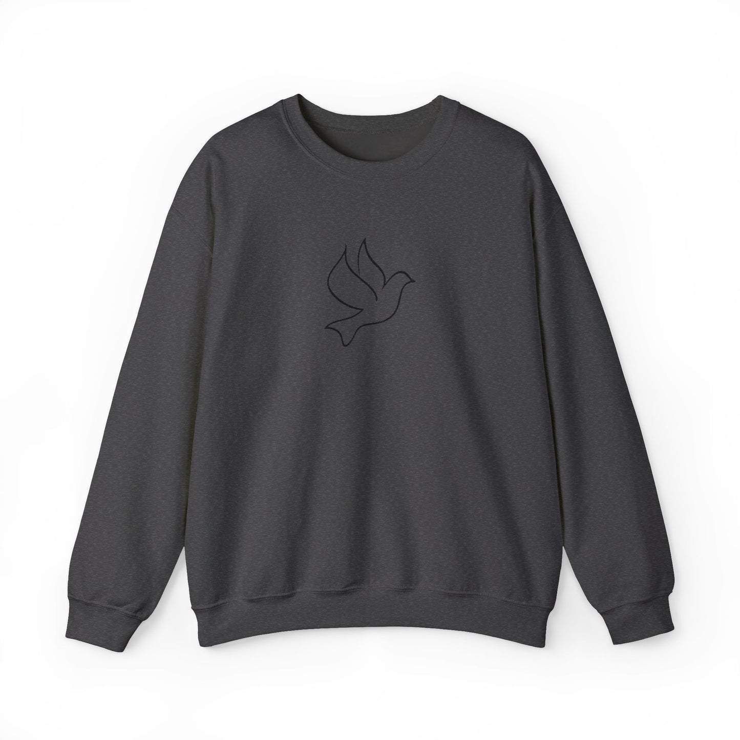 Dove Embroidered Crewneck Sweatshirt - Black Stitching