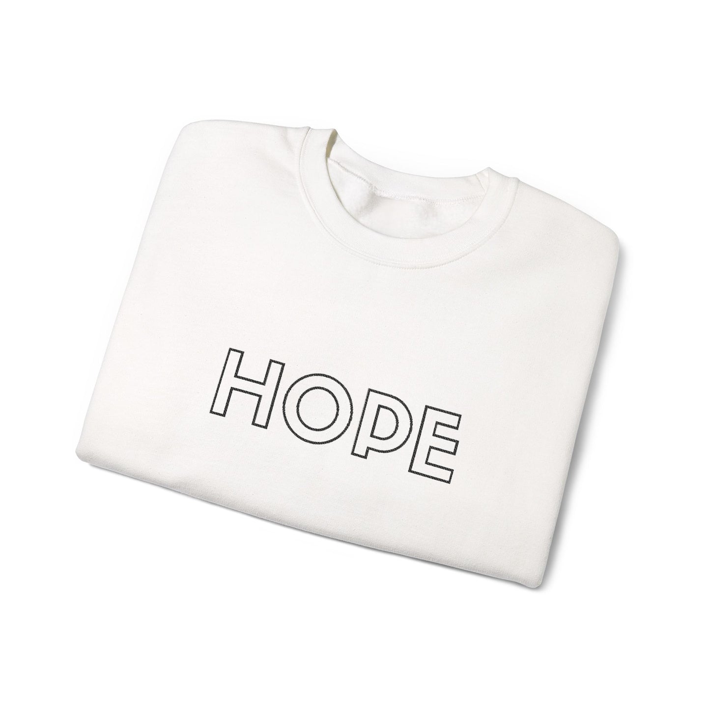 HOPE Embroidered Crewneck Sweatshirt - Black Stitching