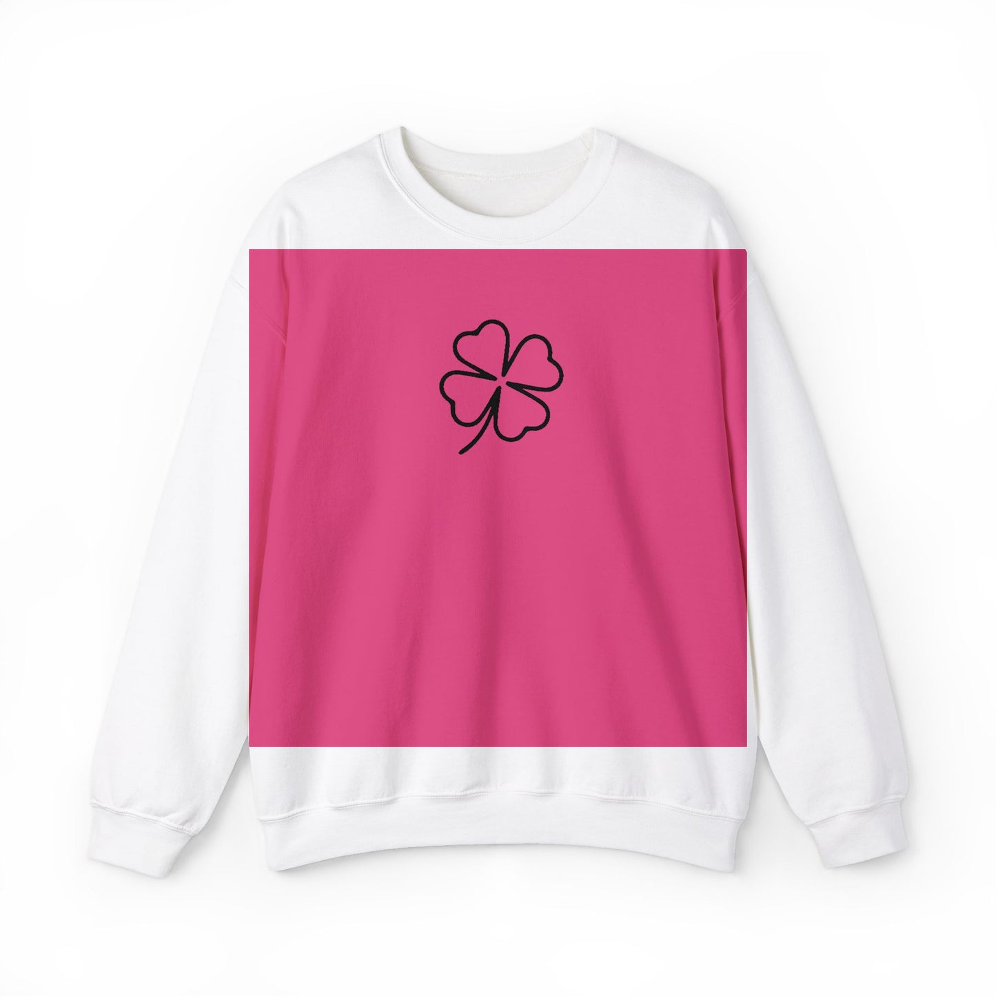 Shamrock Embroidered Crewneck Sweatshirt - Black Stitching