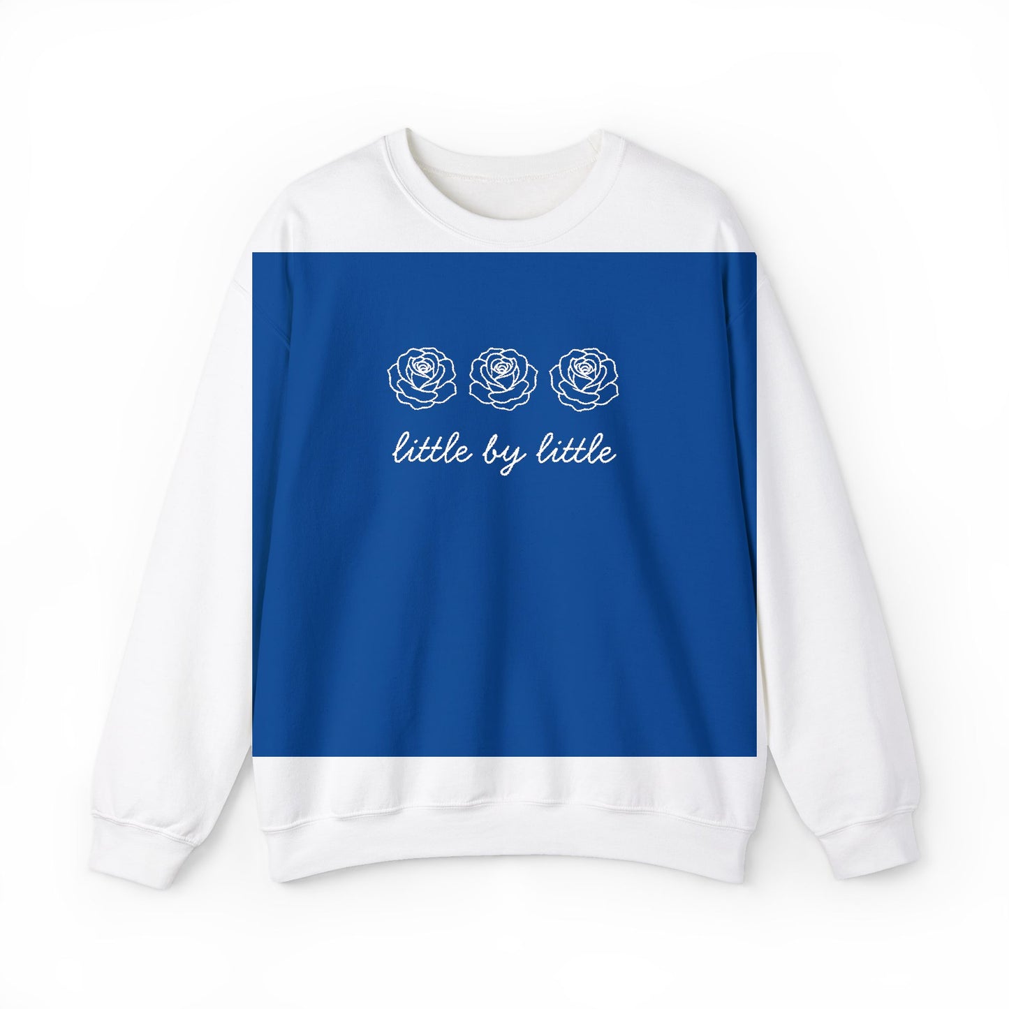 Little by little Embroidered Crewneck Sweatshirt - white stitches