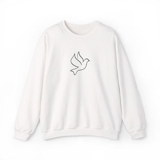 Dove Embroidered Crewneck Sweatshirt - Black Stitching