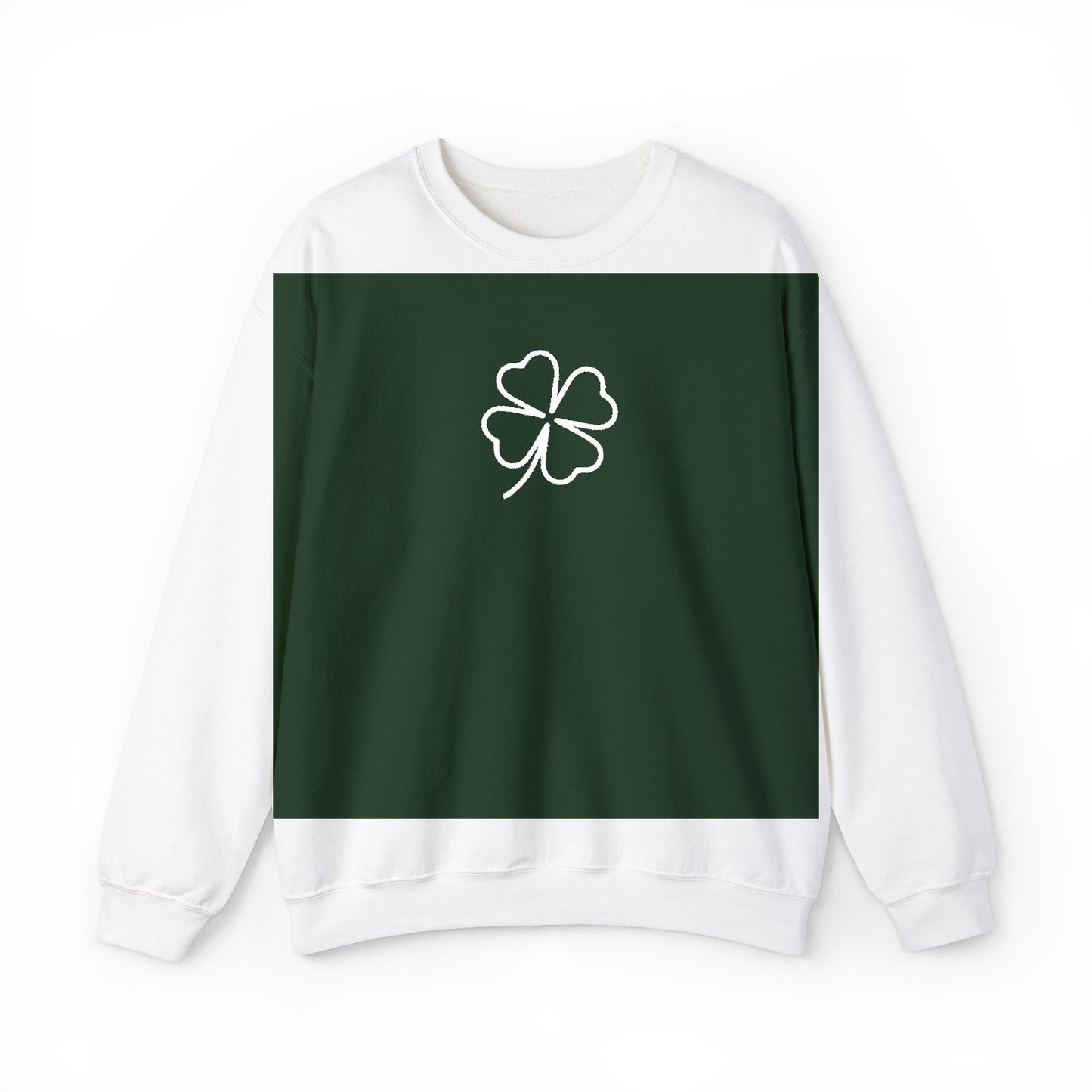 Shamrock Embroidered Crewneck Sweatshirt - White Stitching