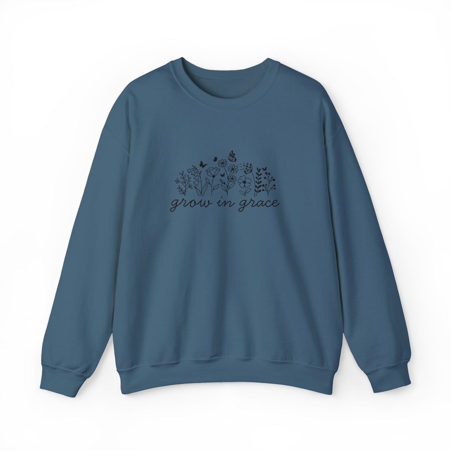 Grow in grace Crewneck Sweatshirt - black stitching