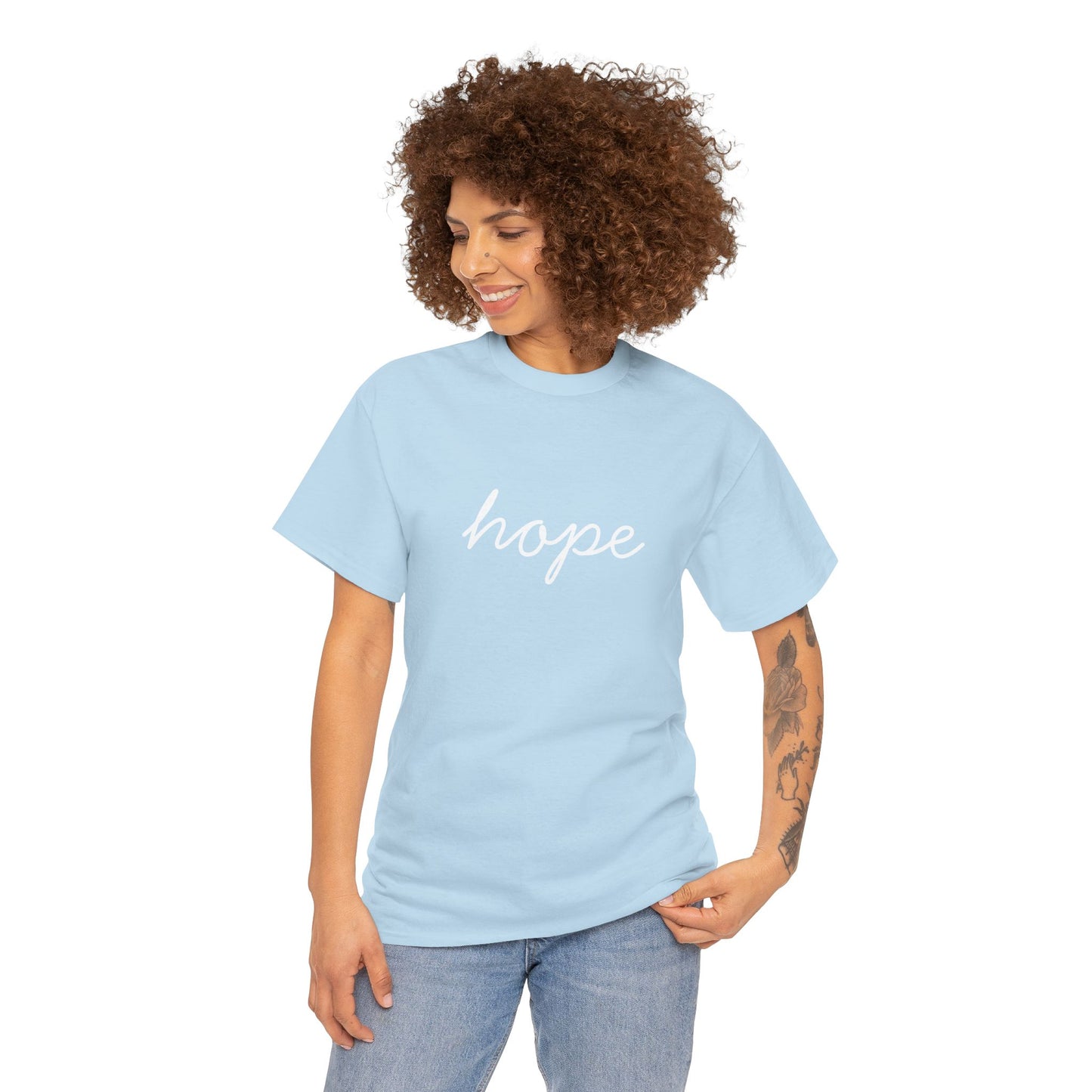 Hope Script T-Shirt —white Printing
