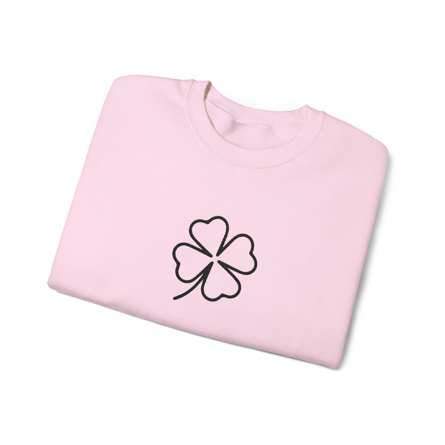 Shamrock Embroidered Crewneck Sweatshirt - Black Stitching