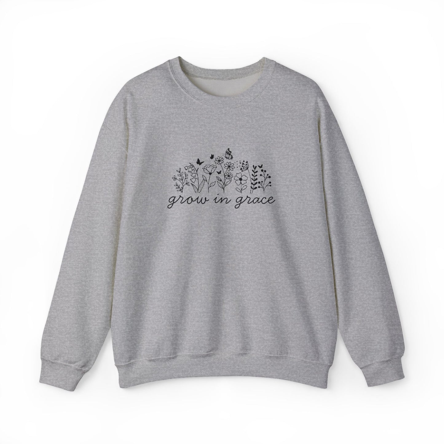 Grow in grace Crewneck Sweatshirt - black stitching