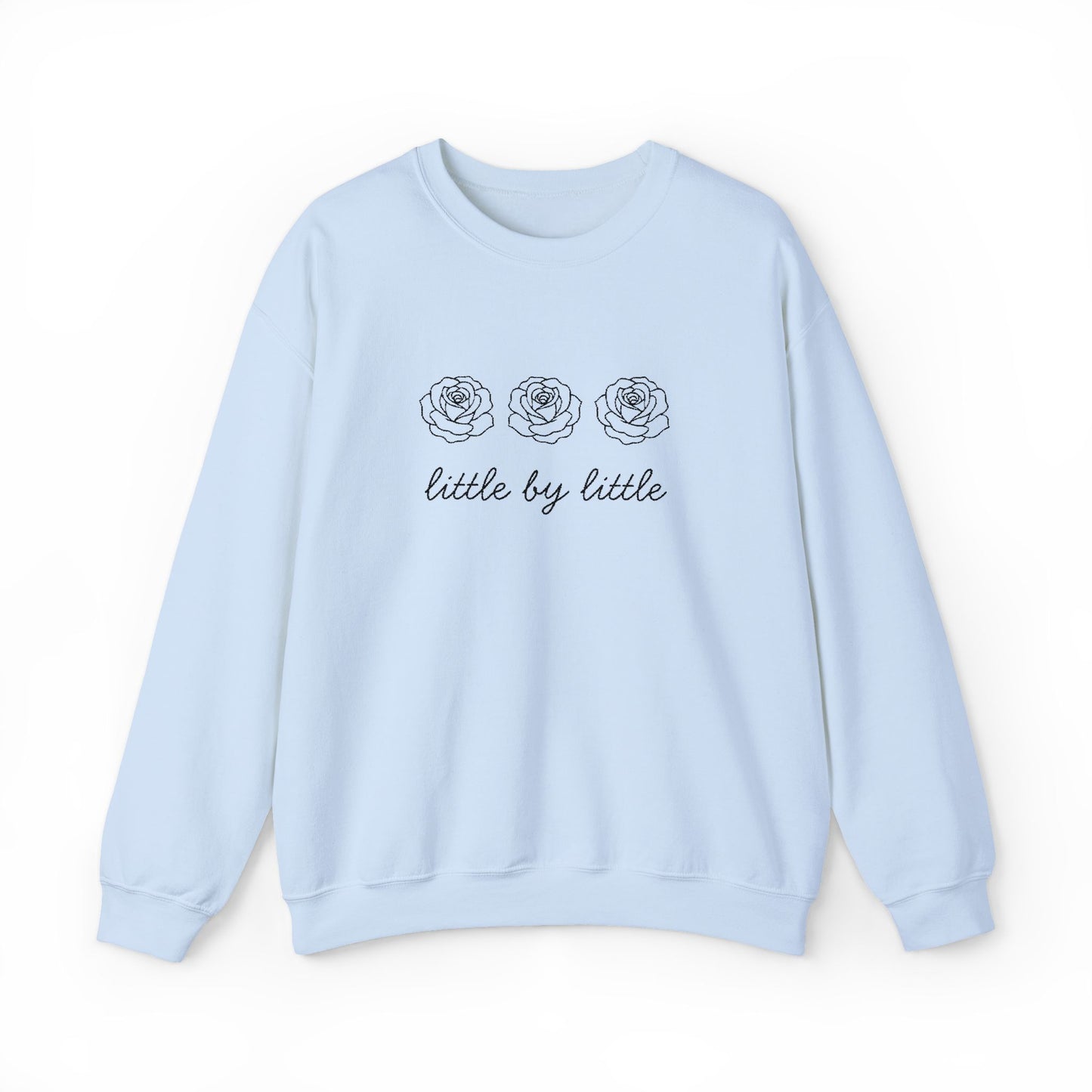 Little by little Embroidered Crewneck Sweatshirt - black stitches