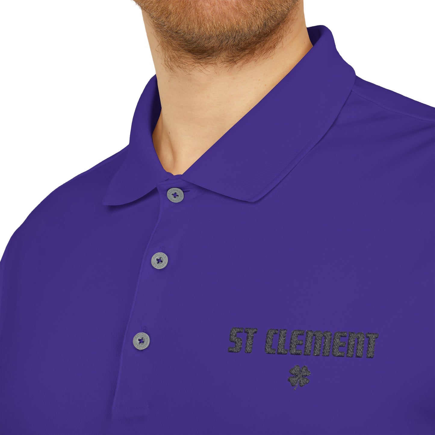 St. Clement Performance Polo — Lightweight Athletic Golf Shirt BLACK stitching