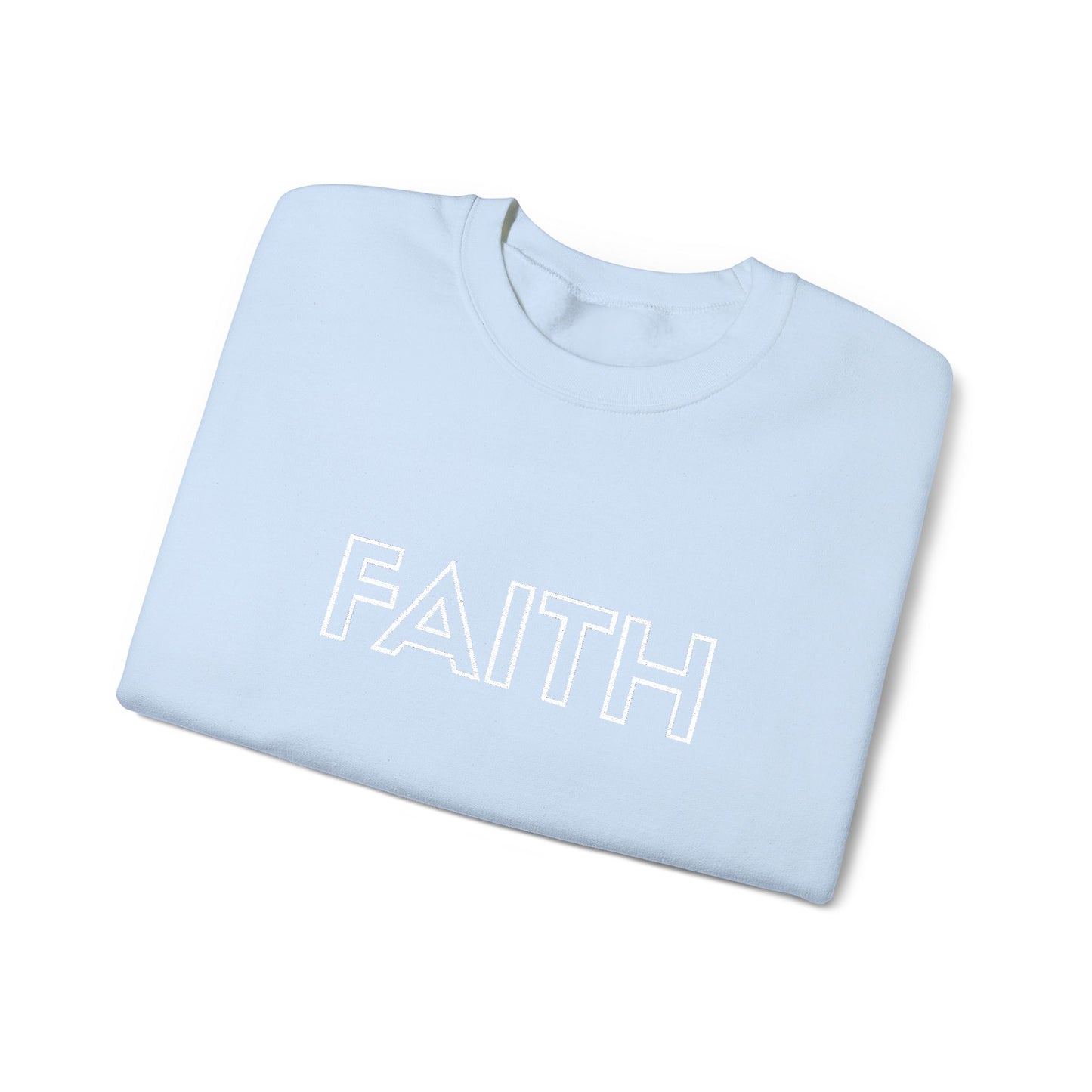 FAITH Embroidered Crewneck Sweatshirt - White stitching