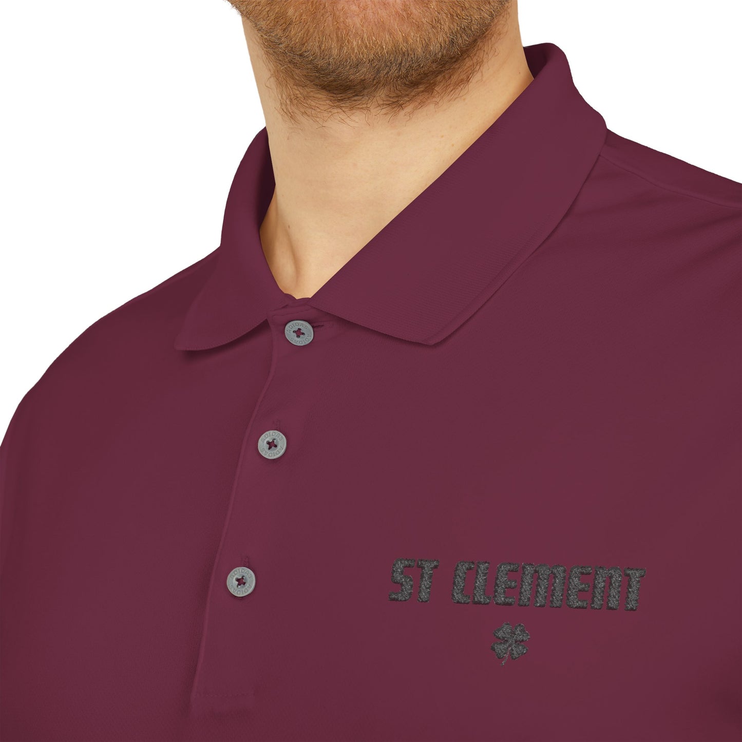 St. Clement Performance Polo — Lightweight Athletic Golf Shirt BLACK stitching