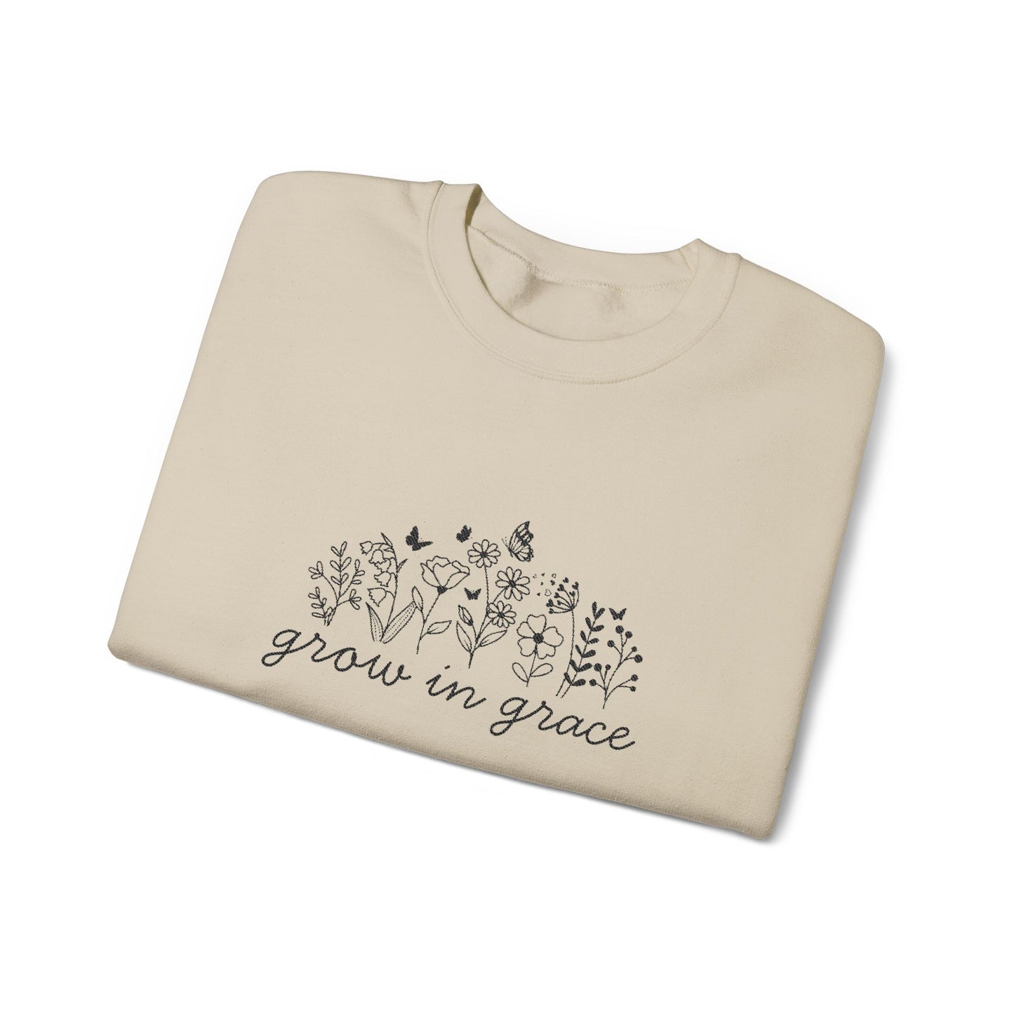 Grow in grace Crewneck Sweatshirt - black stitching