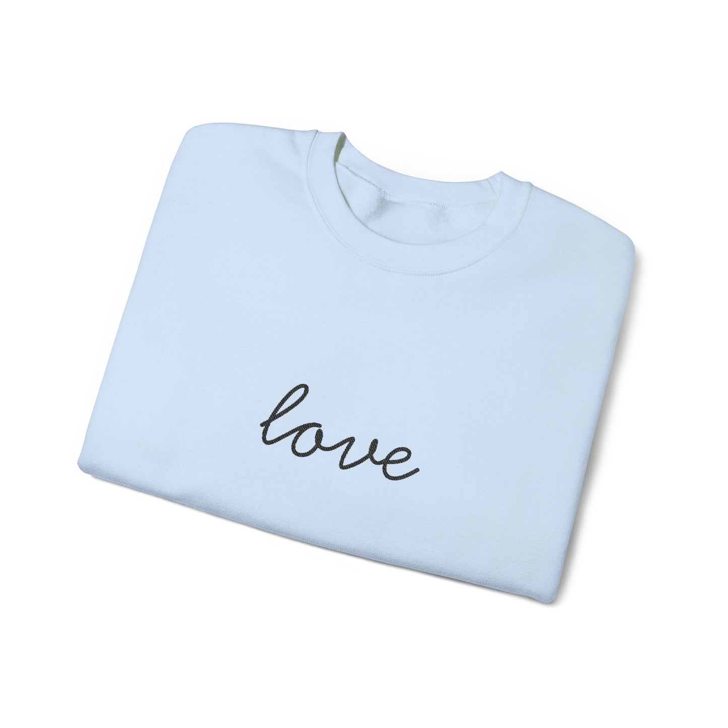 love Script Crewneck Sweatshirt - black stitching