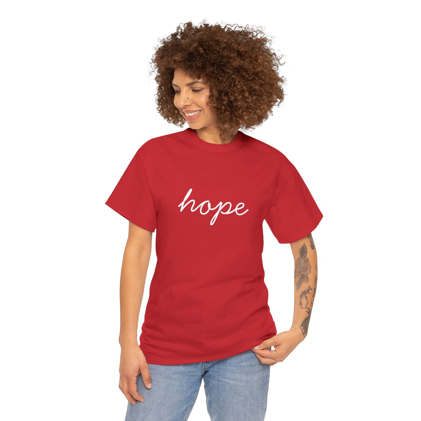 Hope Script T-Shirt —white Printing