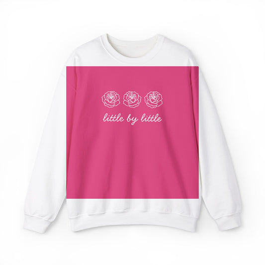Little by little Embroidered Crewneck Sweatshirt - white stitches