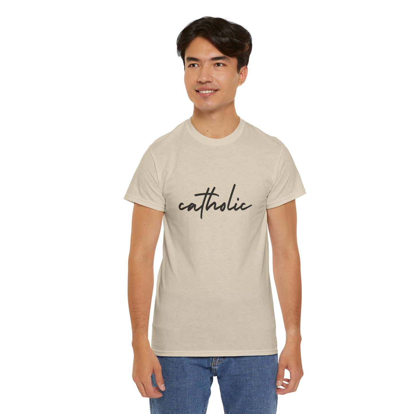 Catholic Script T-Shirt —Black Printing