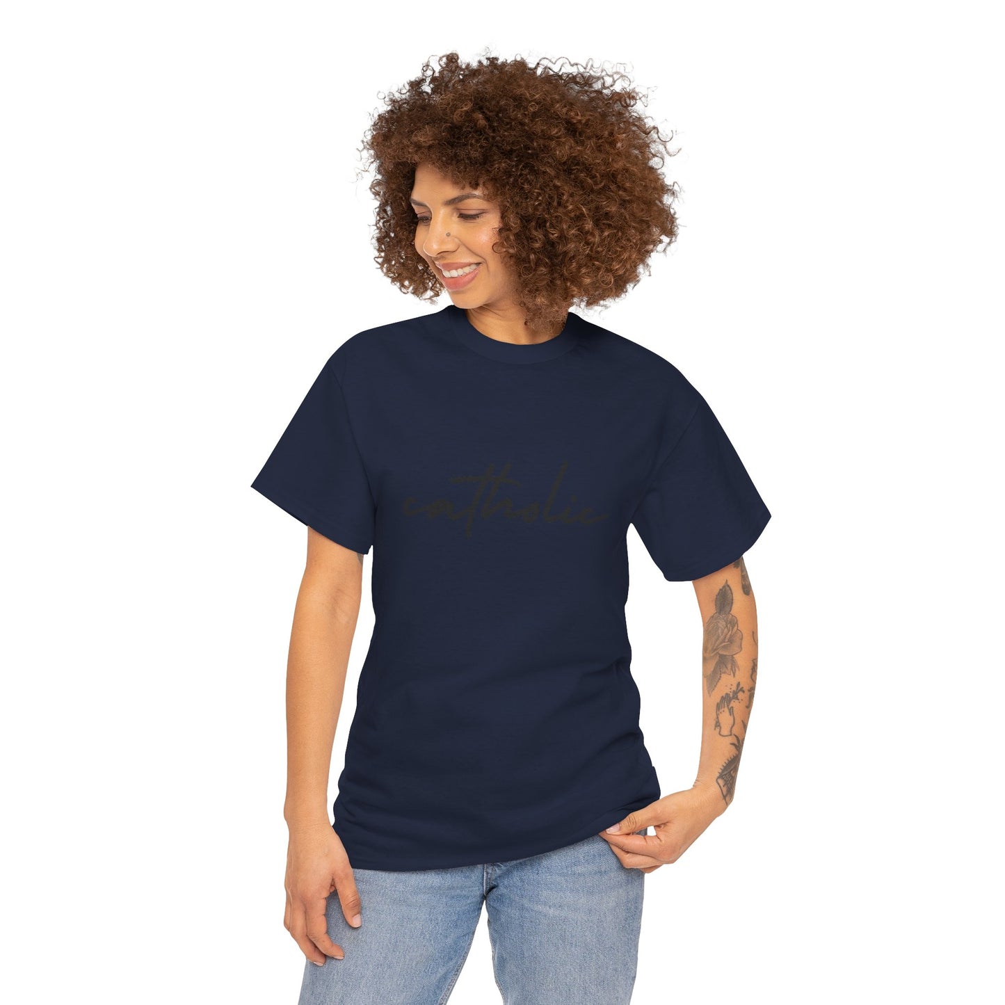 Catholic Script T-Shirt —Black Printing