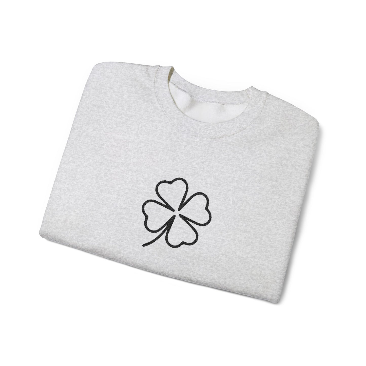 Shamrock Embroidered Crewneck Sweatshirt - Black Stitching