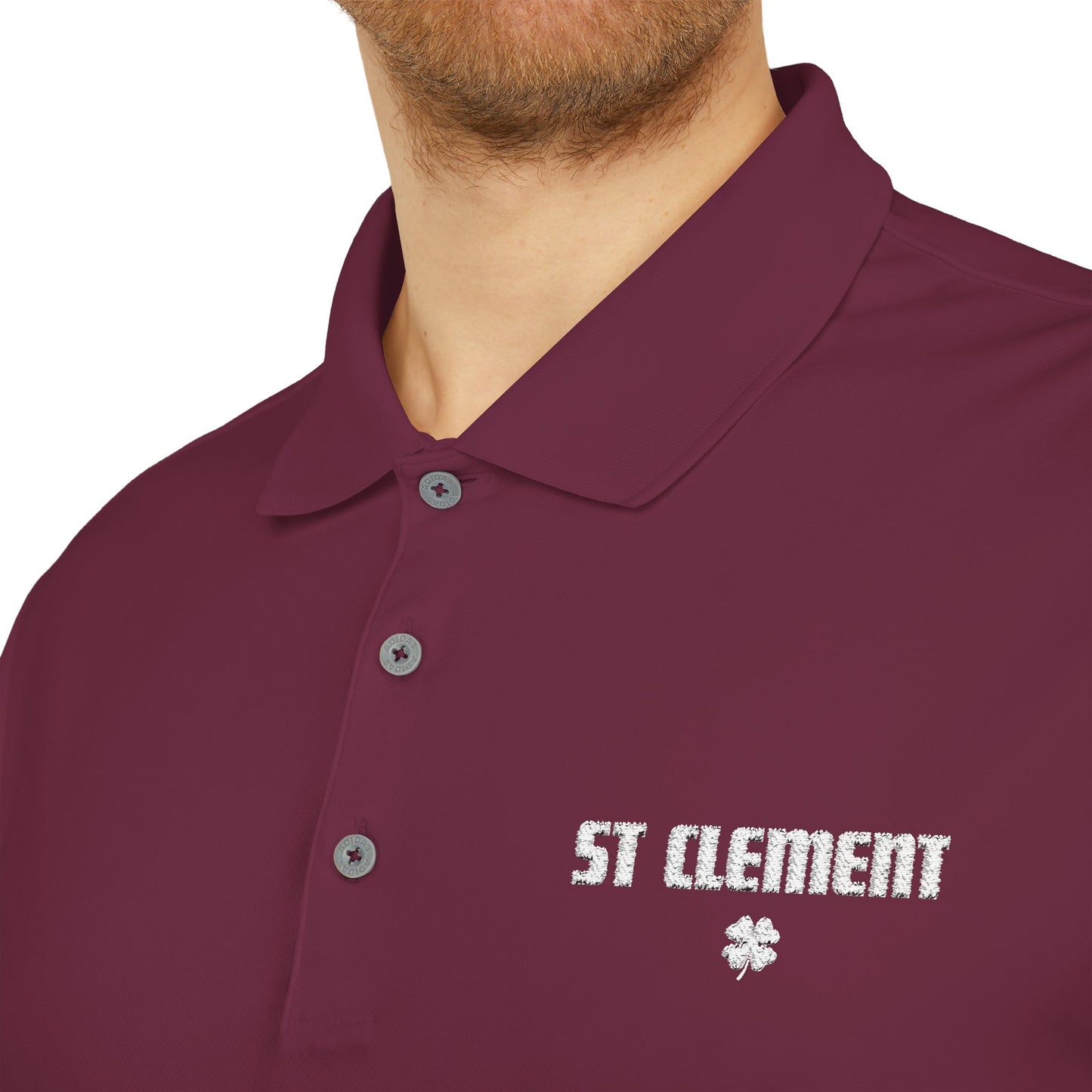St. Clement Performance Polo — Lightweight Athletic Golf Shirt WHITE stitching