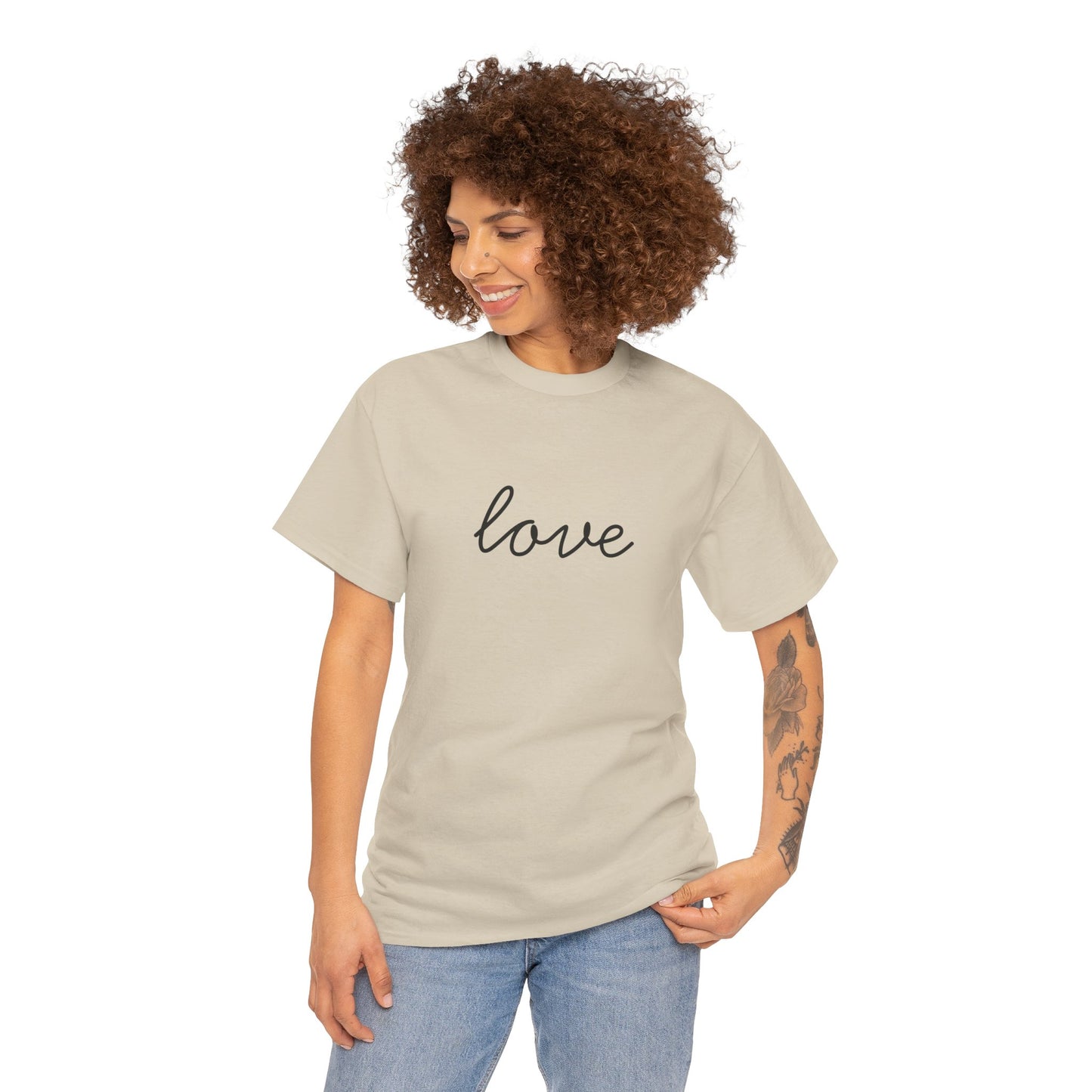Love Script T-Shirt —Black Printing