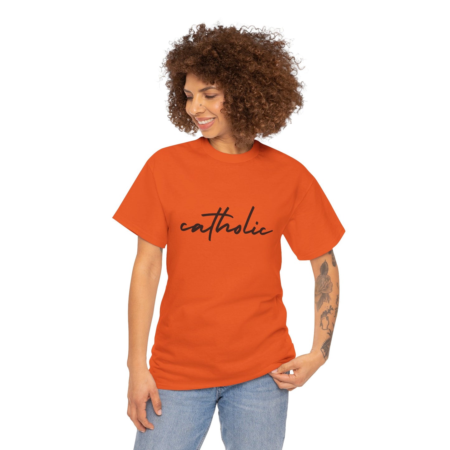 Catholic Script T-Shirt —Black Printing