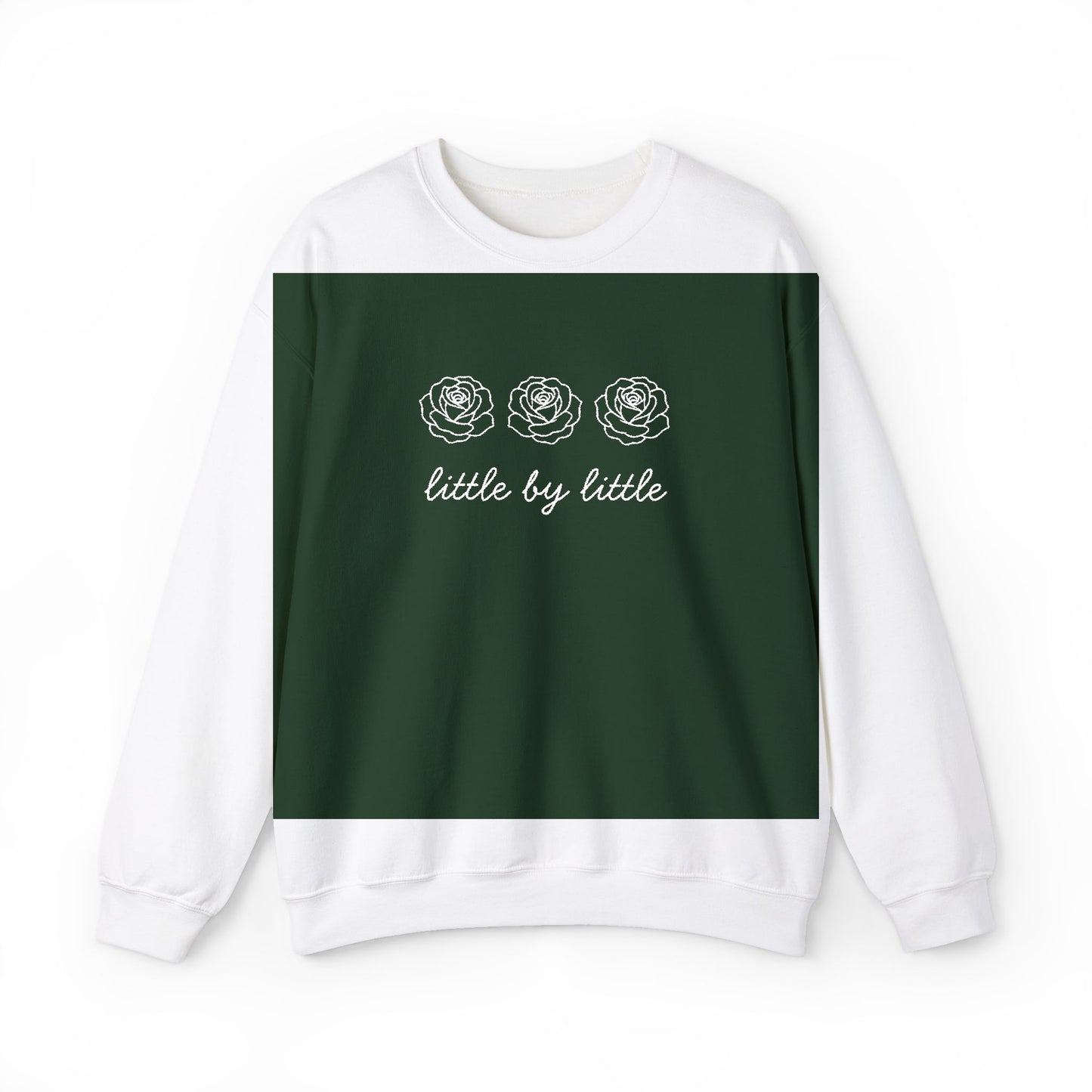 Little by little Embroidered Crewneck Sweatshirt - white stitches