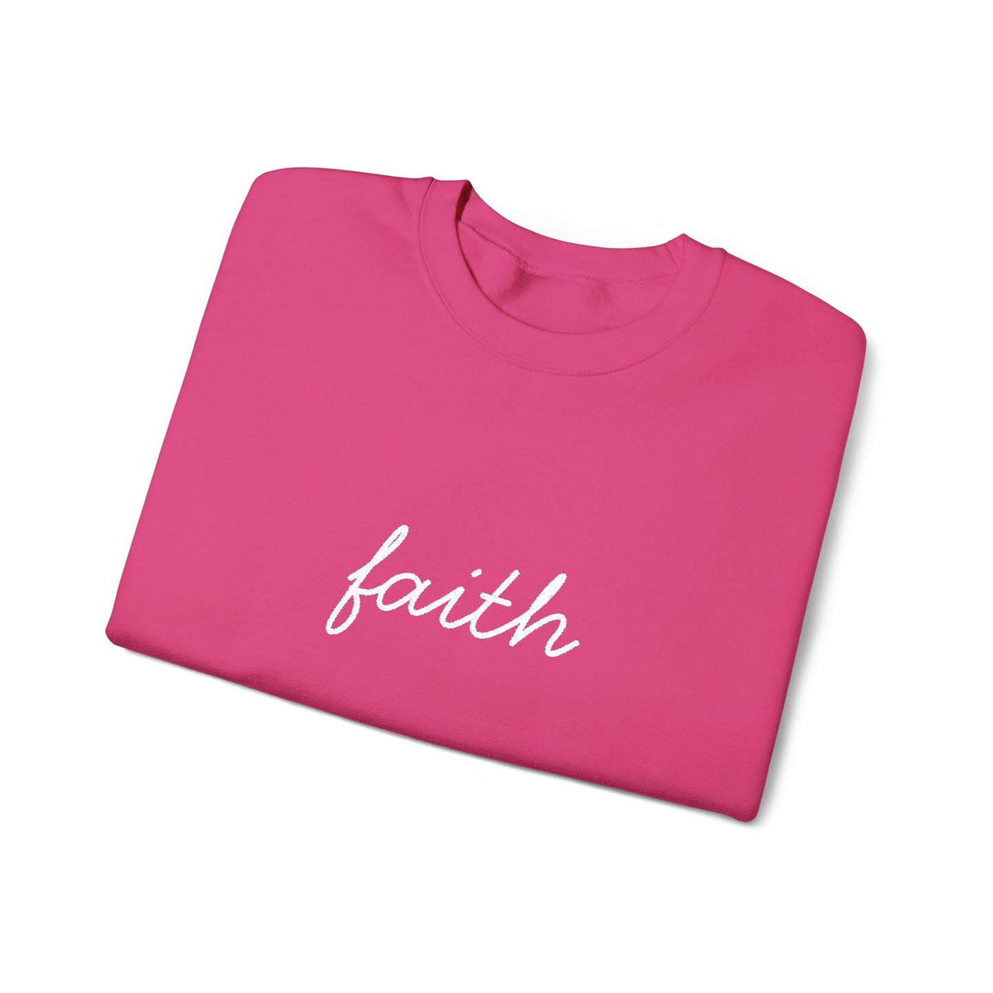 faith Script Embroidered Crewneck Sweatshirt - white stitches
