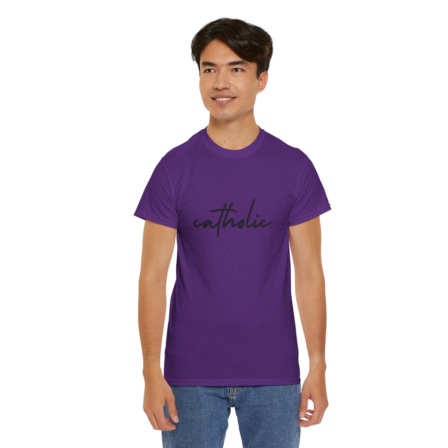 Catholic Script T-Shirt —Black Printing